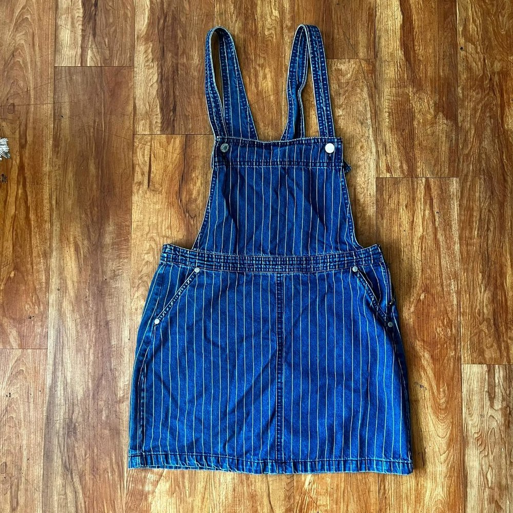Nasty Gal Striped Overall Mini Dress 100% Cotton - Size 8